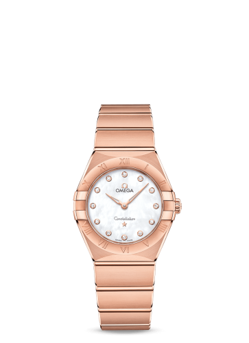 Omega Constellation Manhattan 28 Quartz Sedna Gold / MOP